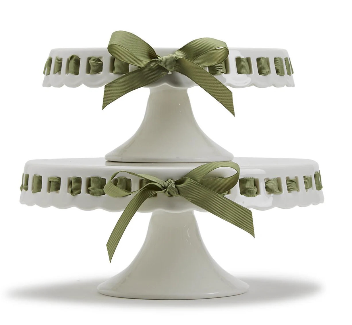 Vintage Scalloped Pedestal Trays | House of Blum