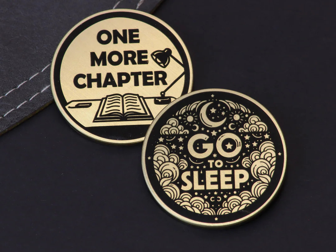 Flip Coin, One More Chapter Vs. Go to Sleep, Decision Coin, Bookworm Gift, Christmas Gift, Valent... | Etsy (US)