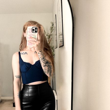 leather + lace are the perfect duo 🥀⛓️✨ #corsettop #datenight #alternativefashion #grungeoutfit #leatherpants 

#LTKstyletip #LTKSpringSale #LTKfindsunder50