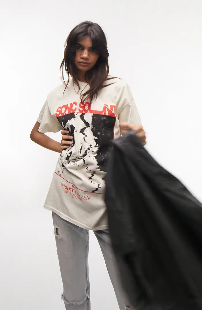 Blurred Oversize Graphic Tee | Nordstrom