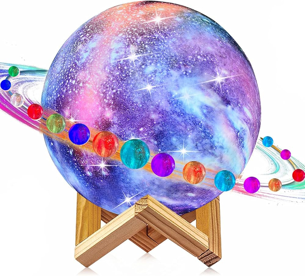 LOGROTATE Moon Lamp, Kids Night Light, 16 Colors Galaxy Lamp 3D Printing LED Moon Light with Stan... | Amazon (US)