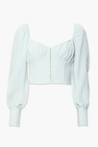 Shirred Hook-and-Eye Crop Top | Forever 21 (US)