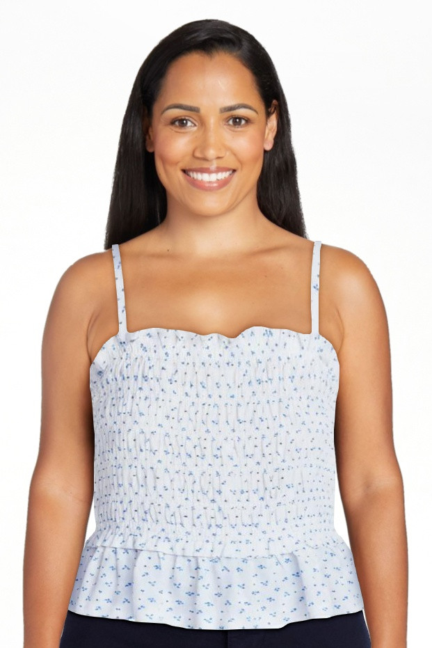 Free Assembly Women's Smocked Top with Peplum Hem, Sizes XS-XXL | Walmart (US)