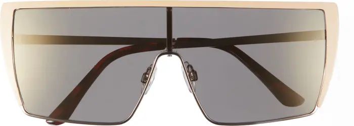 60mm Flat Top Rimless Shield Sunglasses | Nordstrom