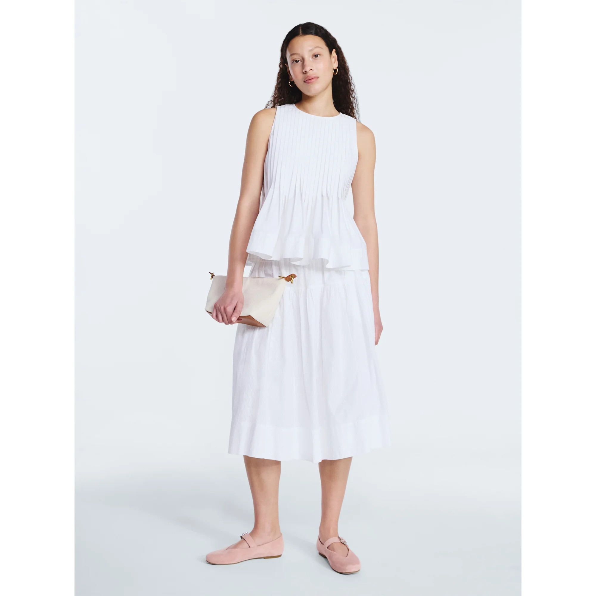 Free Assembly Women's Sleeveless Pintuck Peplum Top, Sizes XS-XXL | Walmart (US)