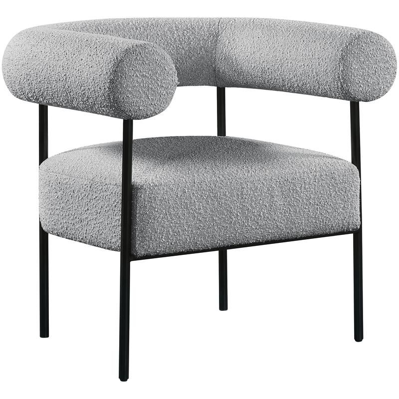 Meridian Furniture Blake Grey Boucle Fabric Accent Chair - Walmart.com | Walmart (US)