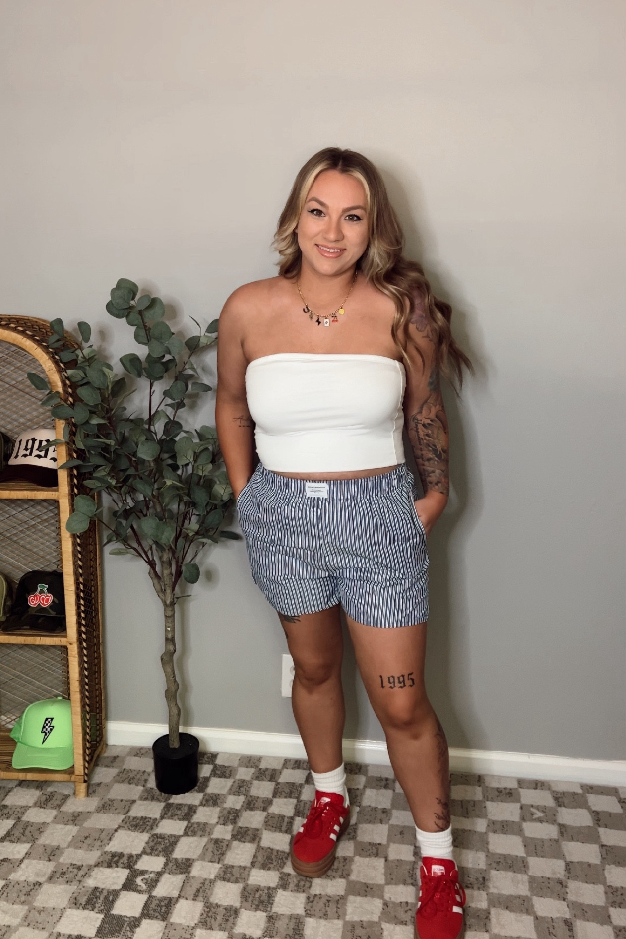 Amazon Fourth of July look // boxer shorts - wearing a size medium in short // large in top 