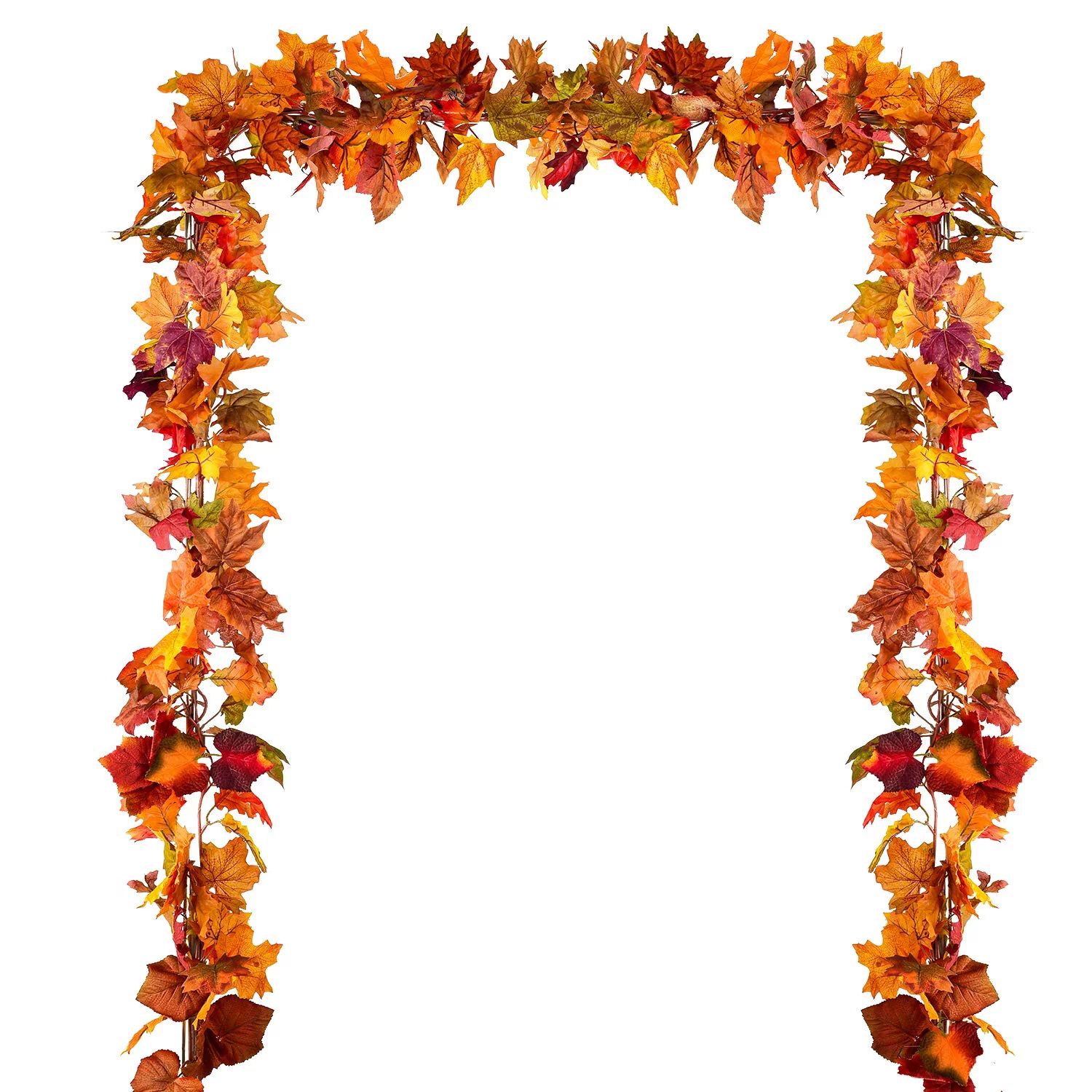 Coolmade Holiday Fall Maple Leaf Artificial Autumn Foliage Hanging Vine Garlands, 3" (Orange) (2 ... | Walmart (US)