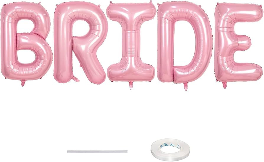 40 Inch Pastel Pink BRIDE Balloons Bachelorette for Bridal Shower, Light Pink BRIDE Mylar Foil Ba... | Amazon (US)