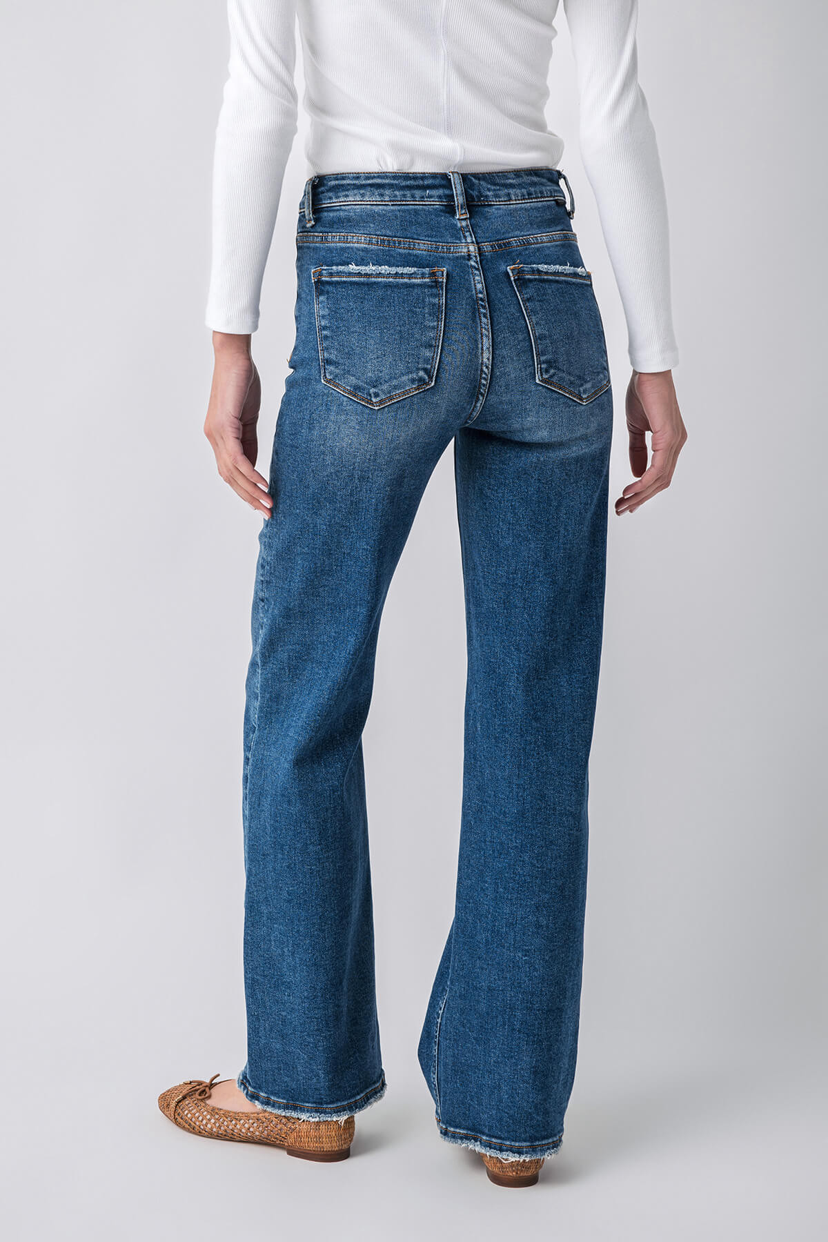 Risen Mila High Rise Full Length Straight Leg Jeans | Social Threads
