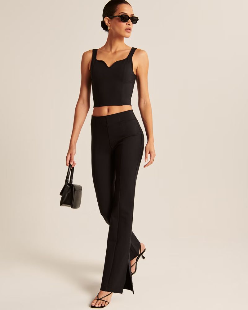 Women's Ponte Split-Hem Slim Flare Pants | Women's Up To 50% Off Select Styles | Abercrombie.com | Abercrombie & Fitch (US)