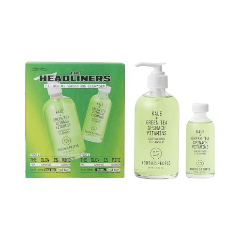 Youth To The People The Headliners Skincare Giftset - 2-Pc Superfood Antioxidant Face Cleanser Set, Full Size & Mini Travel Facial Wash, pH Balance Gentle Makeup Remover, for Pores, Acne, Blemishes | Amazon (US)