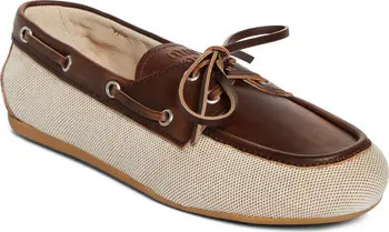 Miu Miu Canvas & Leather Boat Shoe (Women) | Nordstrom | Nordstrom