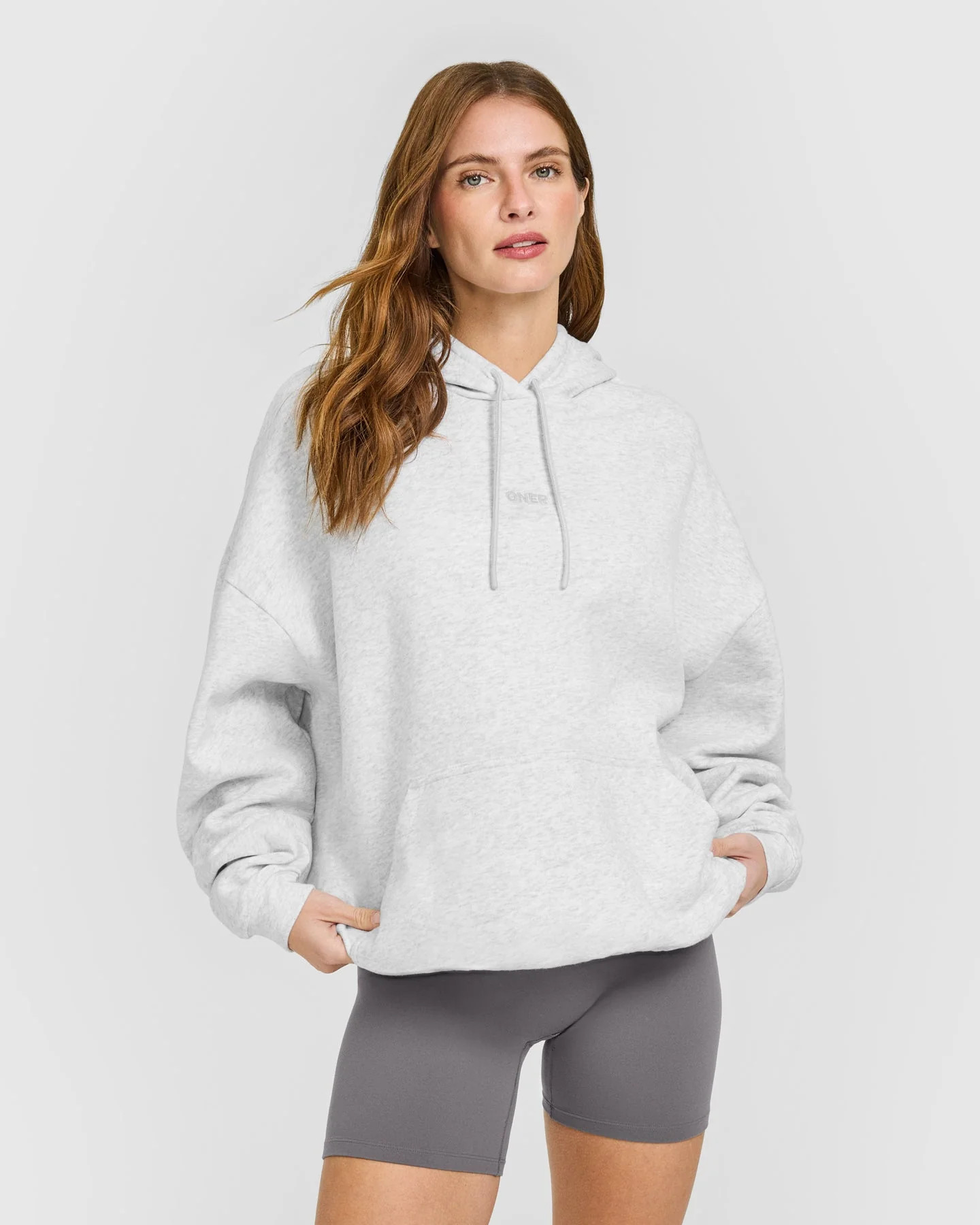 Mid Weight Relaxed Hoodie | Light Gray Marl | Oner Active (UK / US)
