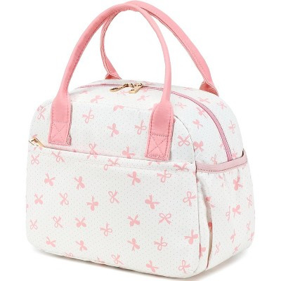 Insulated Quilted Lunch Bag for Women. Leakproof Thermal Tote for Work, School, Travel, or Picnic. Pink Bow | Target