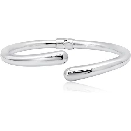 925 Sterling Silver Bracelet for Women | 7 Inch Bypass Open Bracelet with Hinged Clasp | Lightweight Anti-tarnishing Sterling Silver Bangle Bracelet for Women | Silver Bangles for Women by MAX + STONE | Walmart (US)