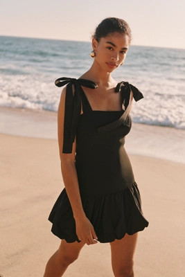By Anthropologie Cotton Bubble-Hem Mini Dress | Anthropologie (US)