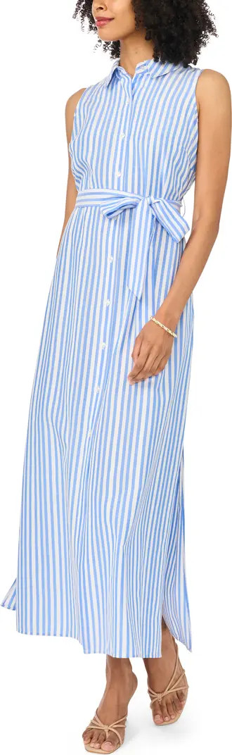 Stripe Sleeveless Maxi Shirtdress | Nordstrom