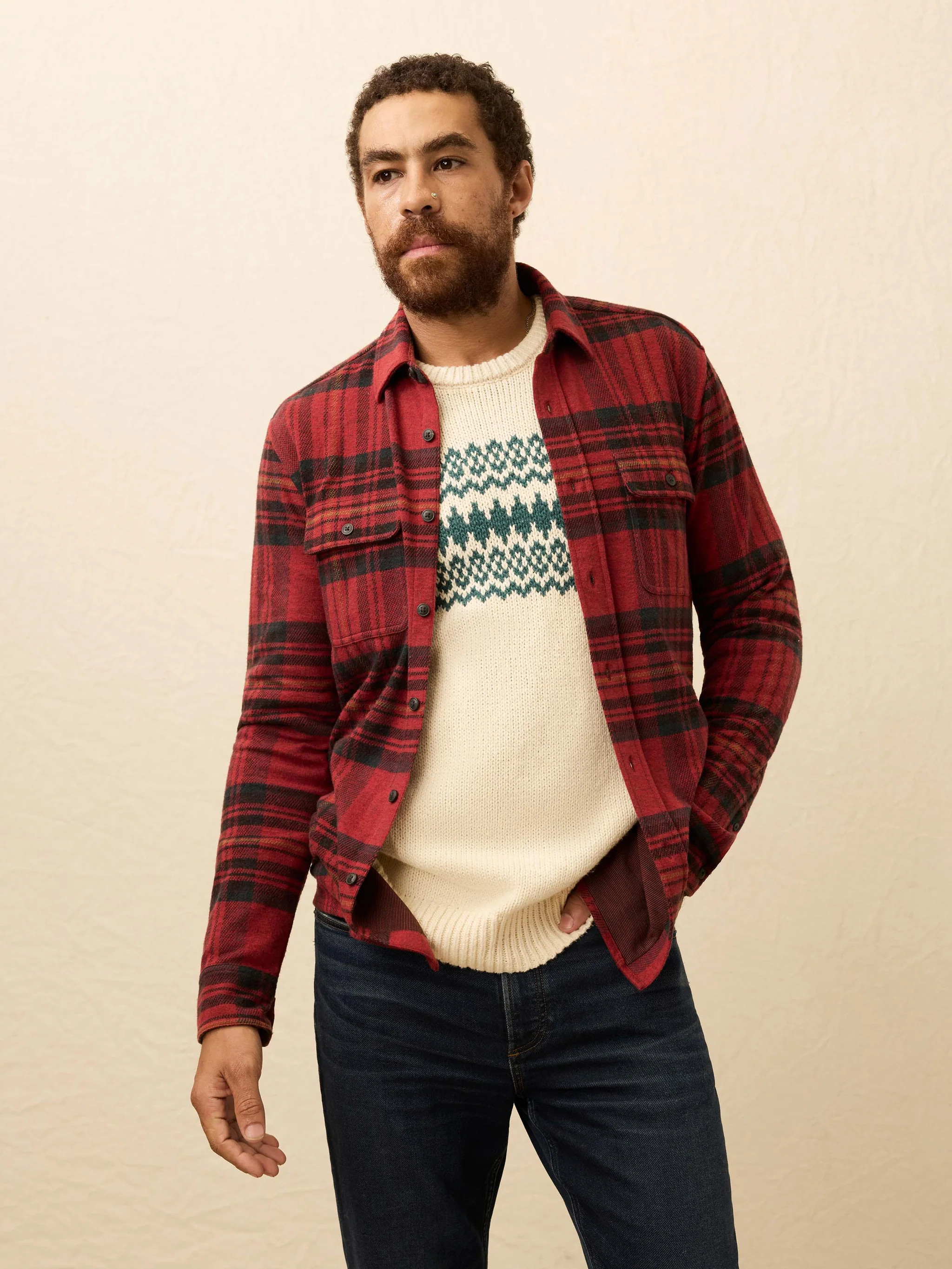 Legend Sweater Shirt - Red Cedar Plaid | Faherty