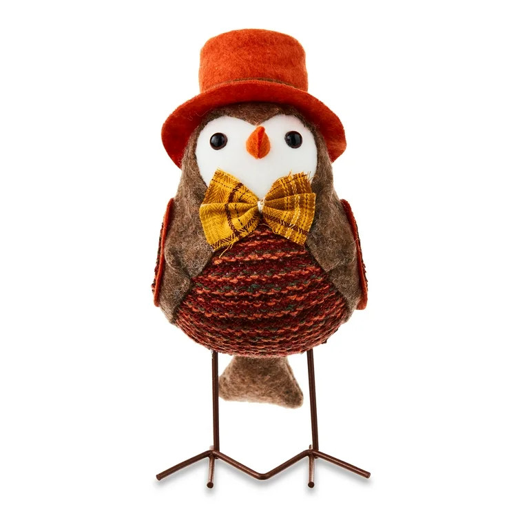 Harvest Red Hat Fabric Bird Harvest Tabletop Decoration, 7 in, by Way to Celebrate | Walmart (US)