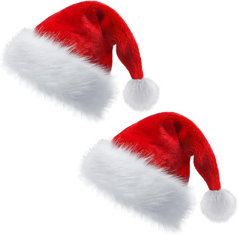 FANYITY Santa Hat,Christmas Hat for Adults Kids Unisex,Xmas Holiday Hat,Velvet Classic Santa Hat ... | Amazon (US)