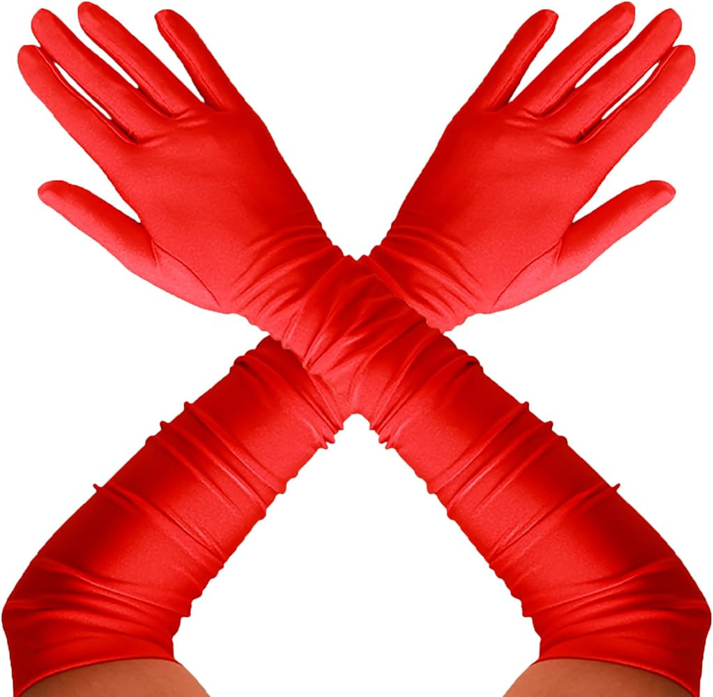 REDSTAR Long Gloves Satin Gloves Opera Gloves - Elbow Length Gloves Evening Gloves Long Satin Glo... | Amazon (UK)