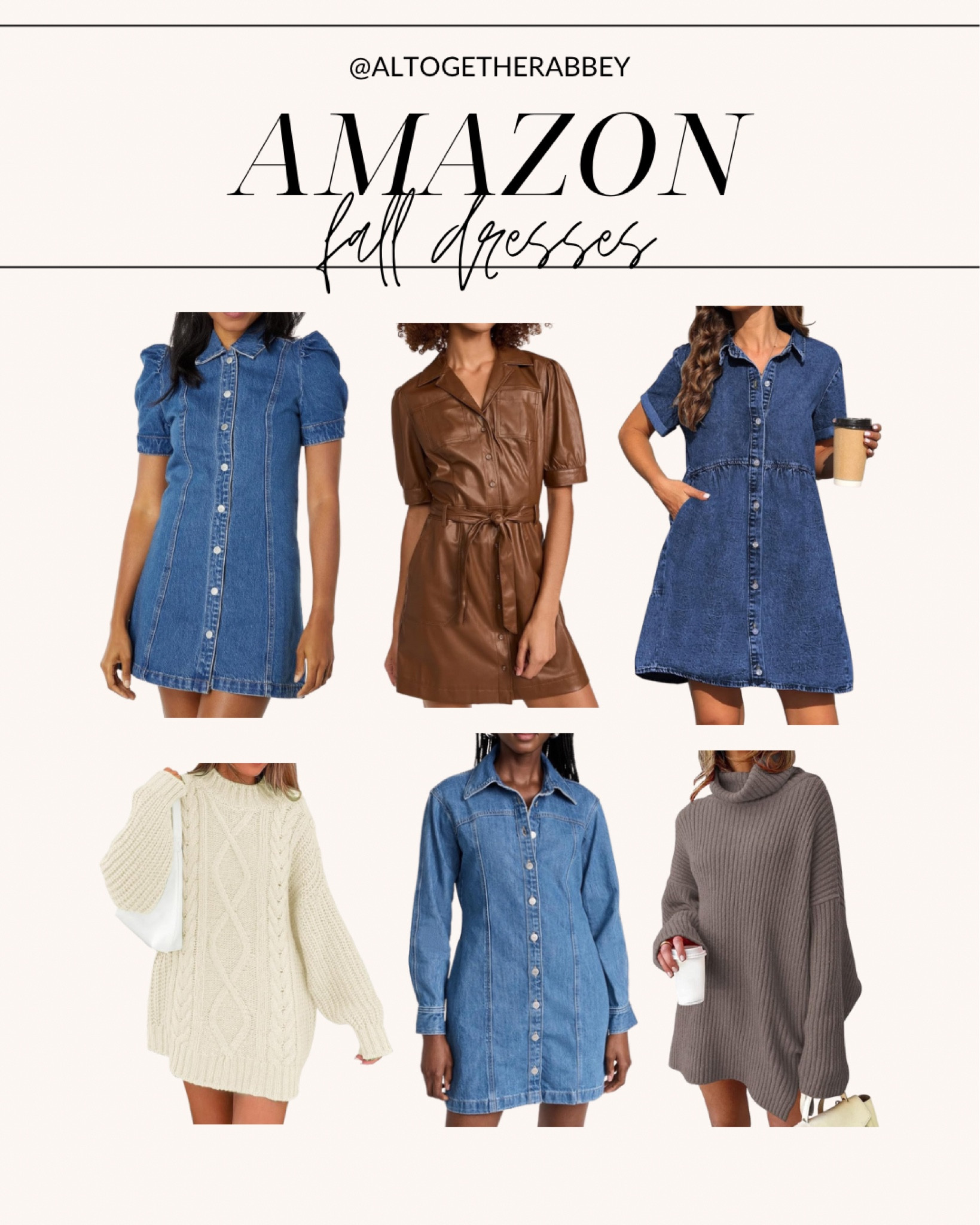 Fall Denim Dresses and Fall Sweater Dresses from Amazon! 

Denim dresses | sweater Dresses | amazon finds | amazon fashion | fall fashion | fall outfits | amazon style #ltkholiday #ltkfinds 

#LTKfindsunder100 #LTKxPrime #LTKSeasonal