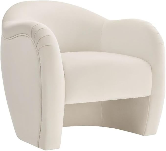 Modway Compose Barrel Chair with Performance Velvet Fabric in Alabaster – Upholstered Accent Ar... | Amazon (US)