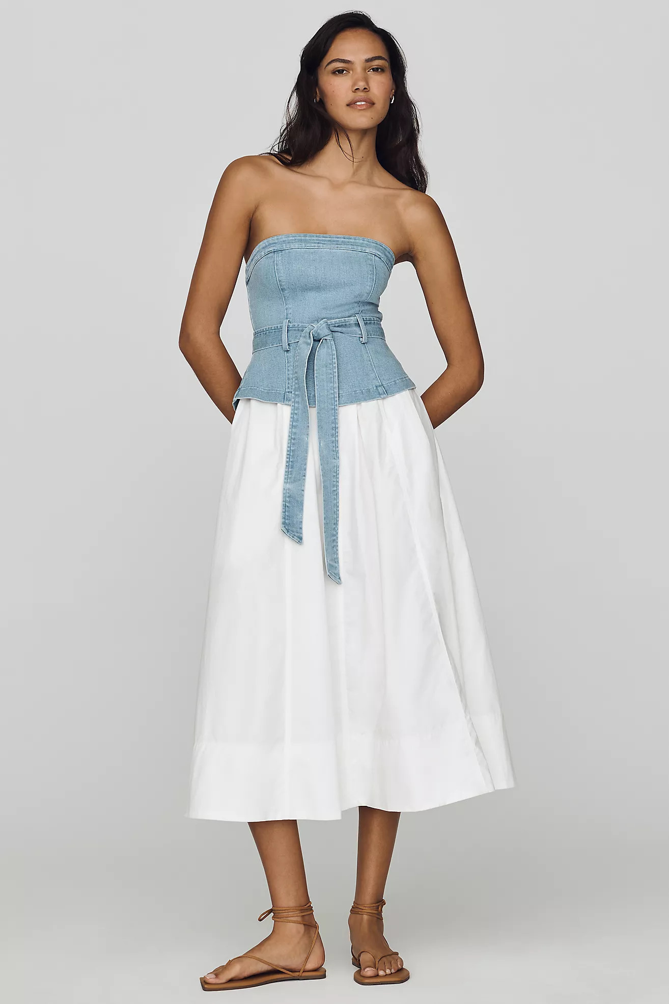 En Saison Harlow 100% Cotton Twofer Midi Dress | Anthropologie (US)