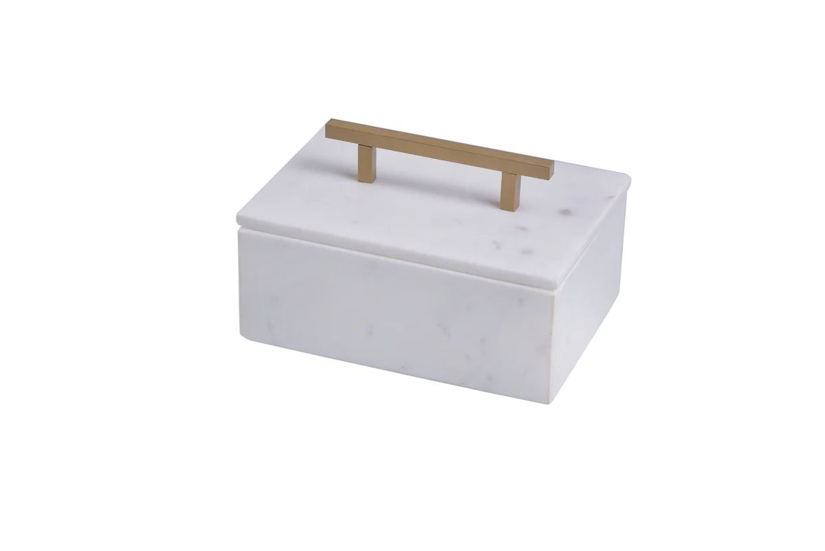 Marble Box with Gold Metal Handle | Megan Molten