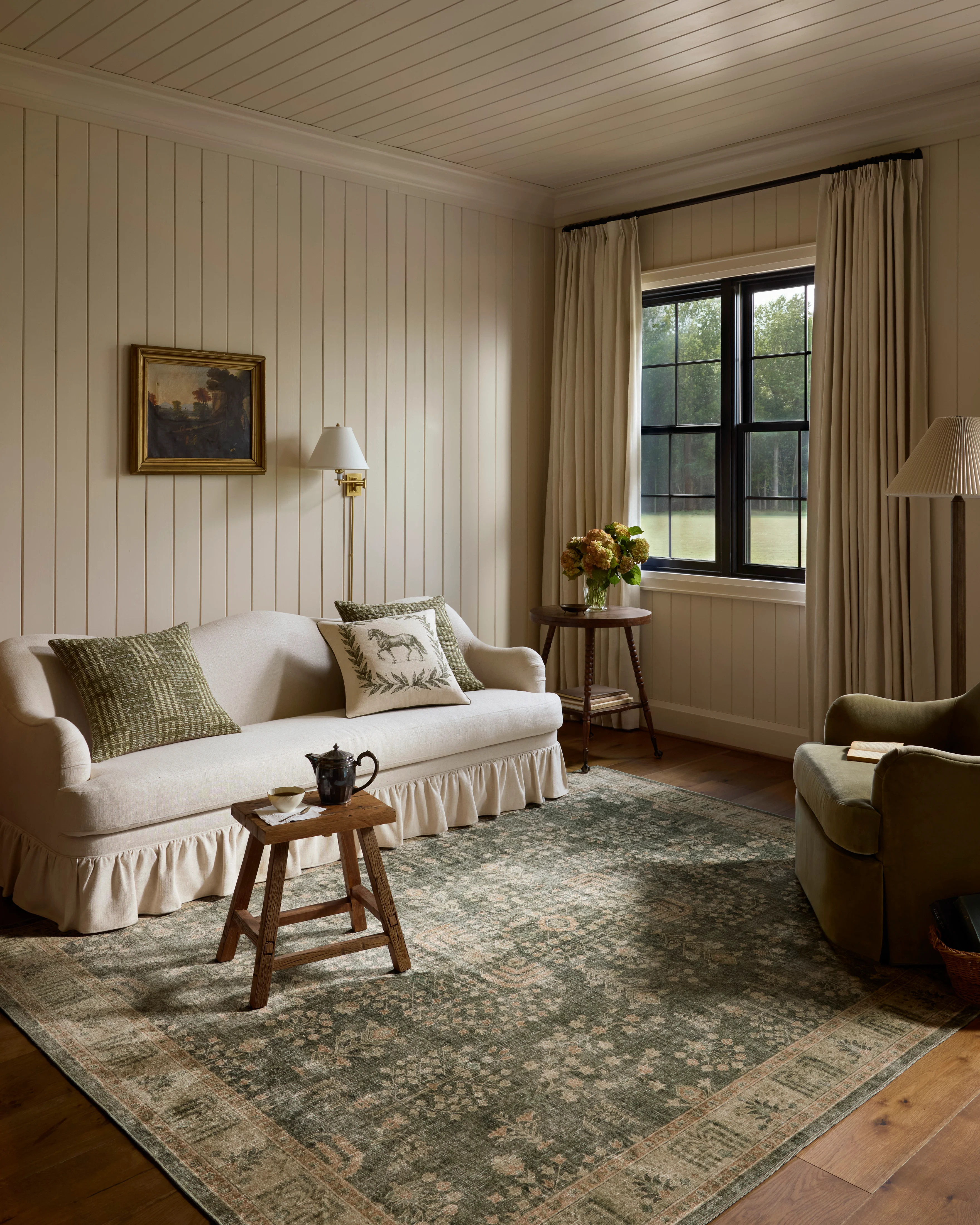 Chris Loves Julia x Loloi-Ramona-ROA-01-Forest, Clay | Rugs Direct