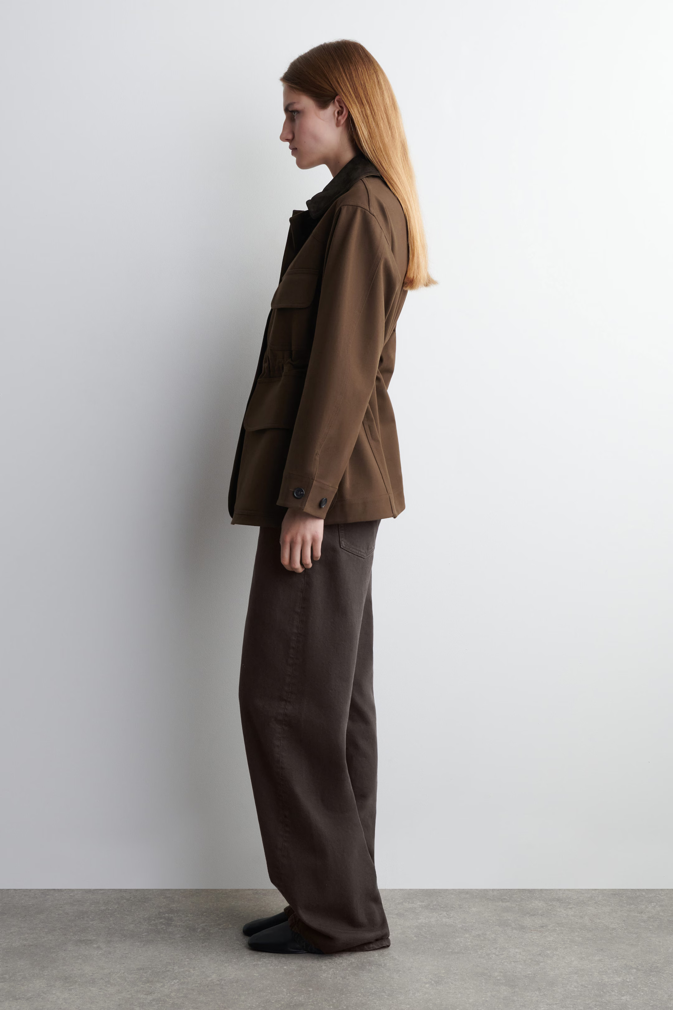 SUEDE-COLLAR FIELD JACKET - BROWN | COS | COS UK