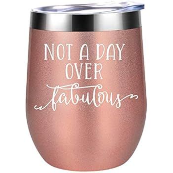 Not a Day Over Fabulous - Funny Birthday Christmas Wine Gifts Ideas for Women, BFF, Best Friends,... | Amazon (US)