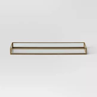 16" x 5" Decorative Metal Glass Tray Gold - Opalhouse™ | Target