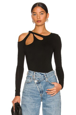 superdown Yesenia Twist Bodysuit in Black from Revolve.com | Revolve Clothing (Global)