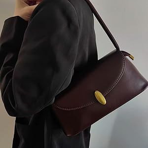 Retro Shoulder Bag for Women, Leather Small Tote Handbag Hobo Cute Clutch Shoulder Purse, Vantage... | Amazon (US)