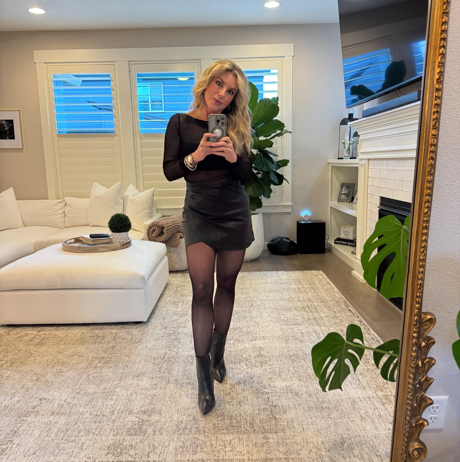 Edikted bodysuit size small
Abercrombie skirt XS 
Wolford stockings 
Nine West booties

#LTKOver40 #LTKootd