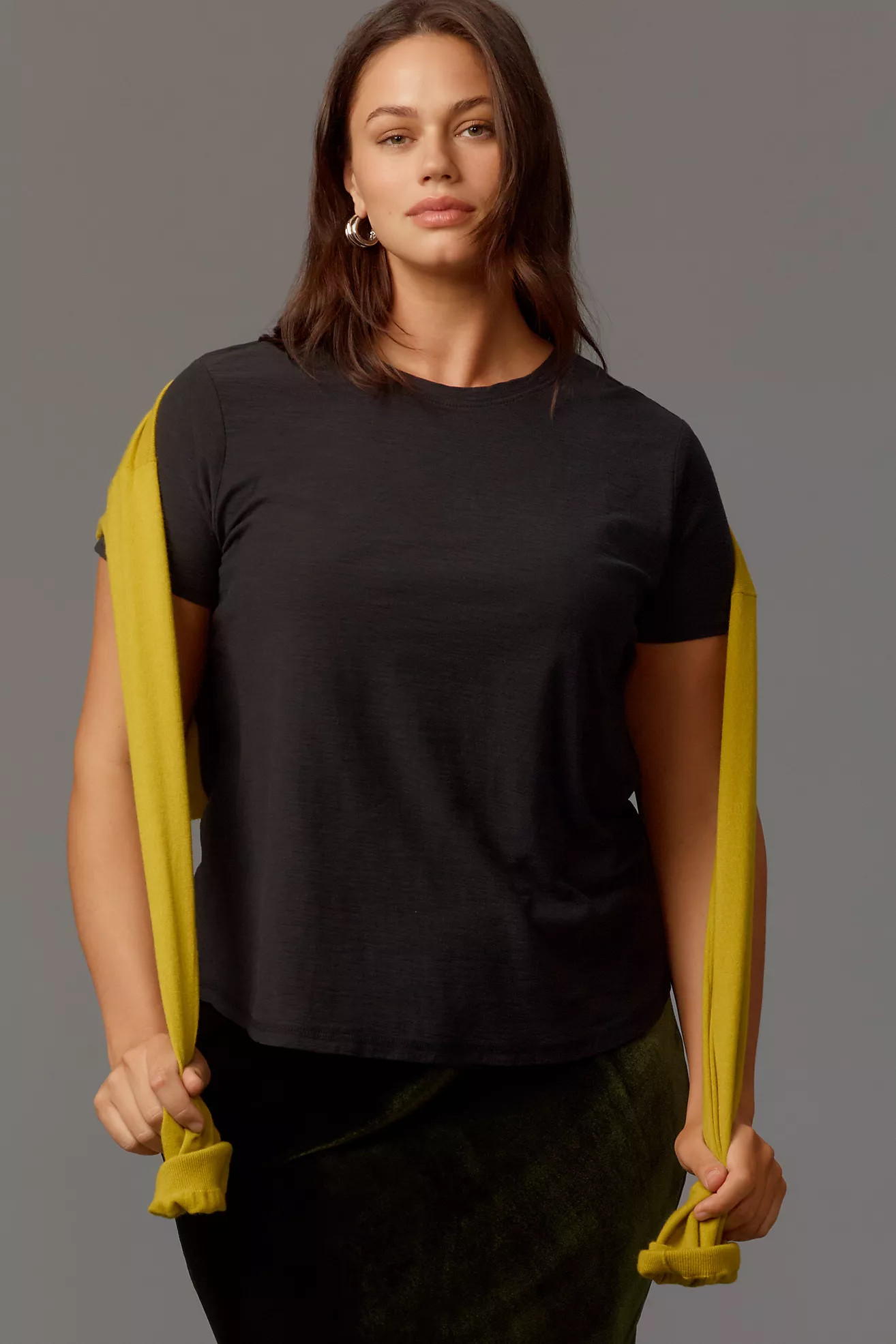 The Bennie Slim Crew Neck Cotton-Slub Tee by Pilcro | Anthropologie (US)