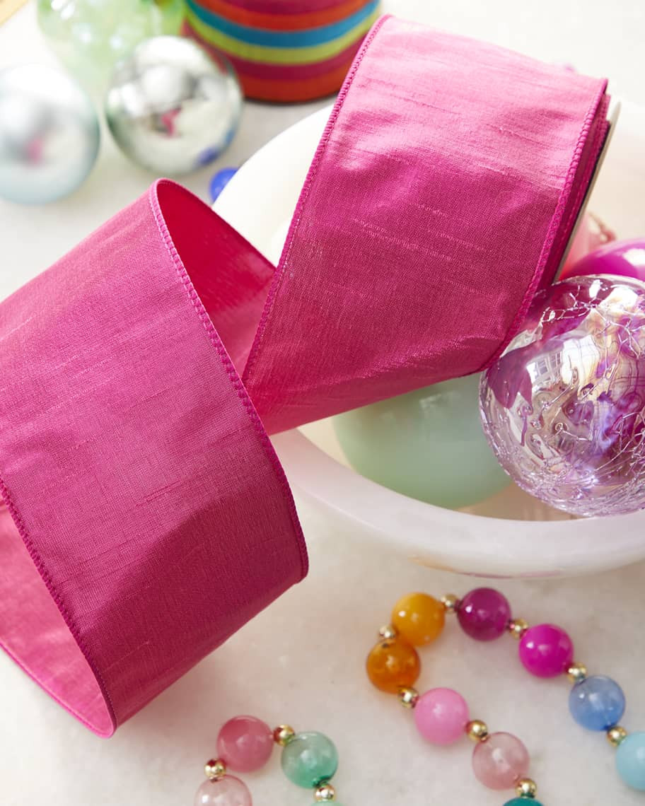 D. Stevens Metallic Dupion Trim Ribbon, 4"W x 10 Yards | Neiman Marcus