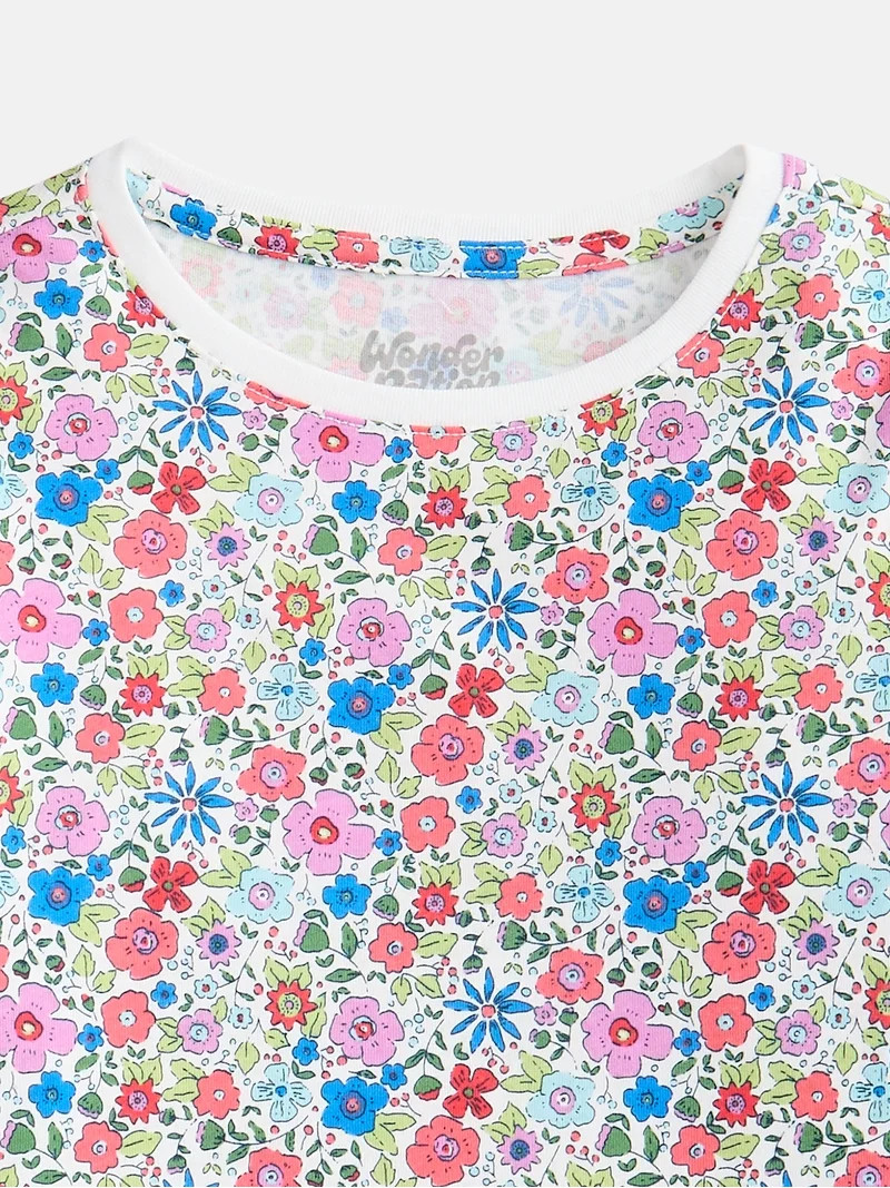 Wonder Nation Girls Kid Tough Tee with Long Sleeves, Sizes 4-18 & Plus | Walmart (US)