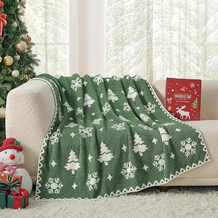 Snuggle Sac Christmas Throw Blanket Fairy Isle Christmas Tree 50x60 inches, Ultra Soft Cozy Gift ... | Amazon (US)