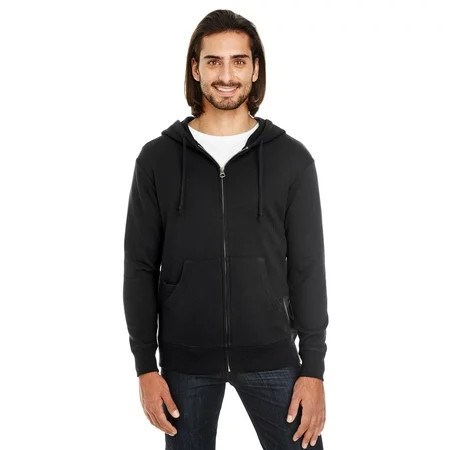 Clementine Men Women French Terry Hoodie Unisex zip-up Sweatshirt - XS - Solid Black | Walmart (US)