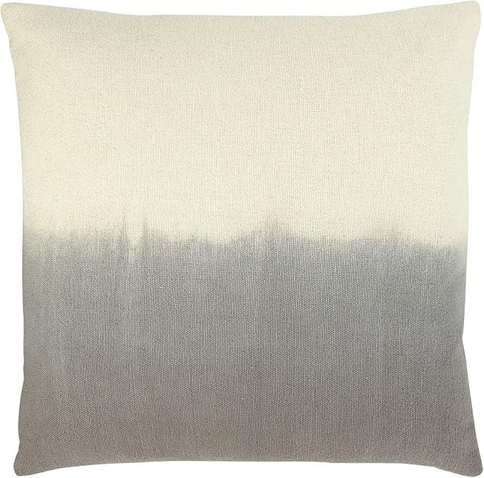 Creative Co-Op DF2388 Square Two-Tone Cotton Dip-Dyed Pillow, Charcoal | Amazon (US)