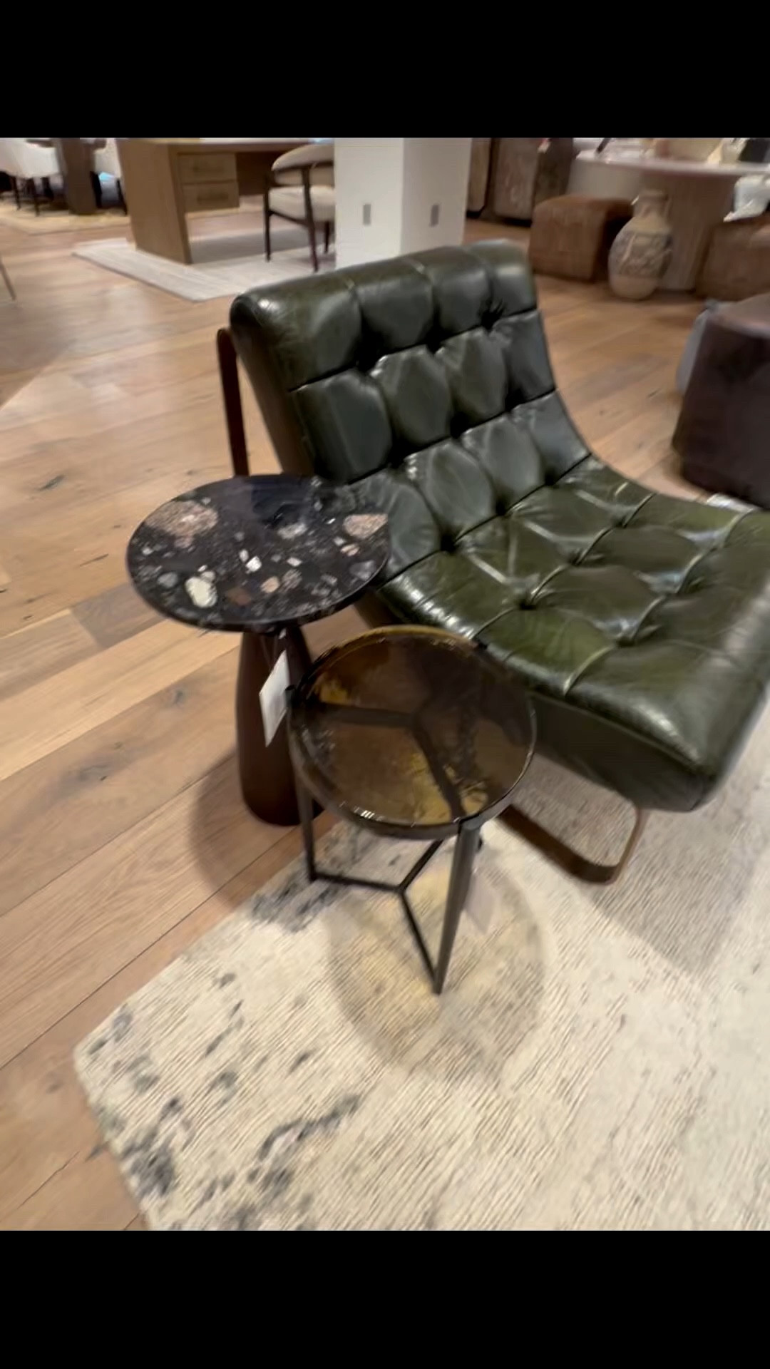 Arhaus finds: gorgeous leather chair with martini tables in two designs. Gorgeous! #arhaus #arhausnashville  #sjddesignbuild 

#LTKHome
