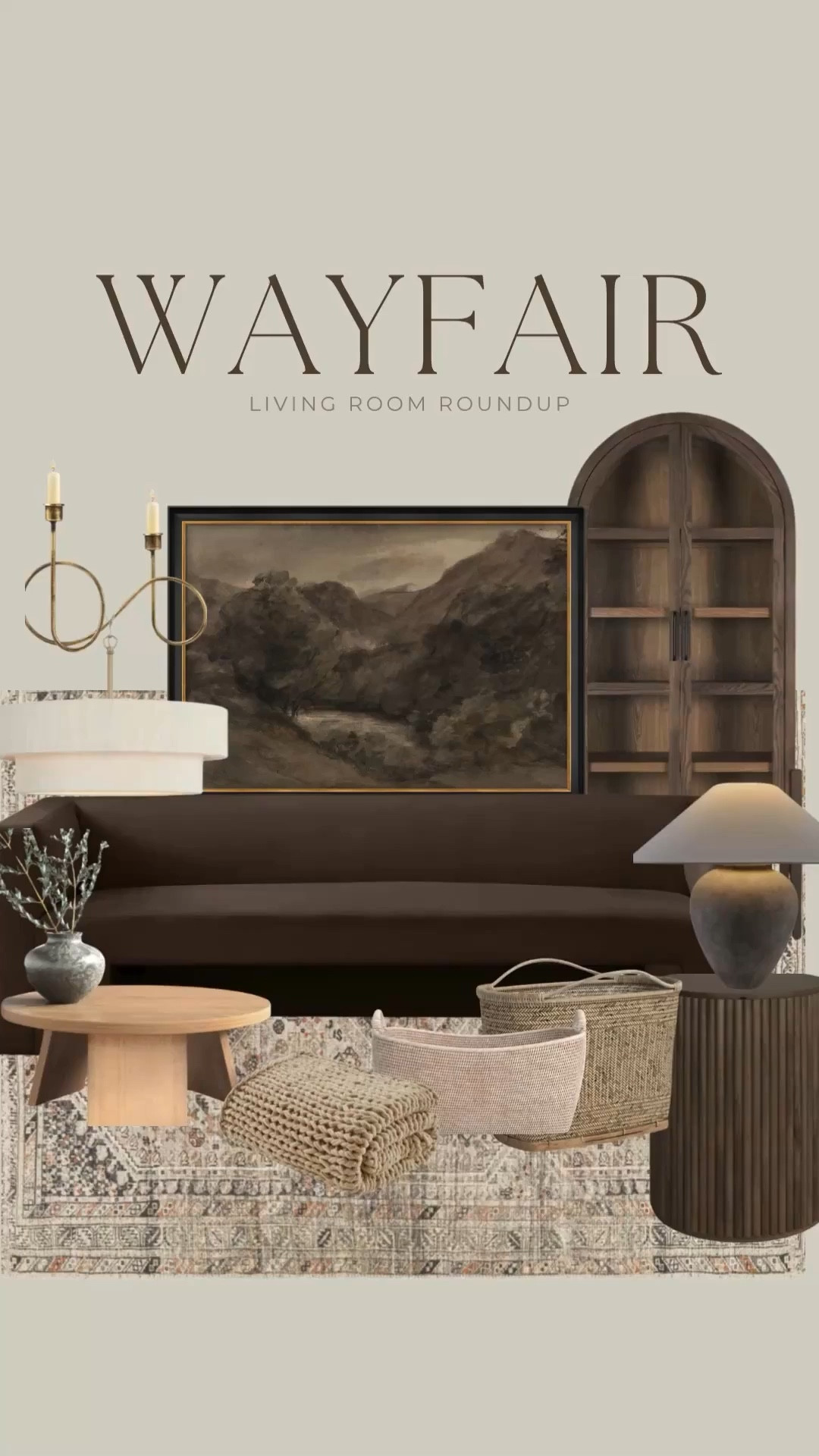 Warm tones and cozy textures for the season.

Brown sofa. Arched cabinet. Textured throw. Woven basket. Wood coffee table. Landscape art. Brass candle holder. Patterned rug.

#livingroomdecor #cozyhomestyle #homedecorfinds #seasonalhomeinspo #wayfairfinds


#summerthompsonstyles


#LTKdayinmylife #LTKvlog #LTKHome