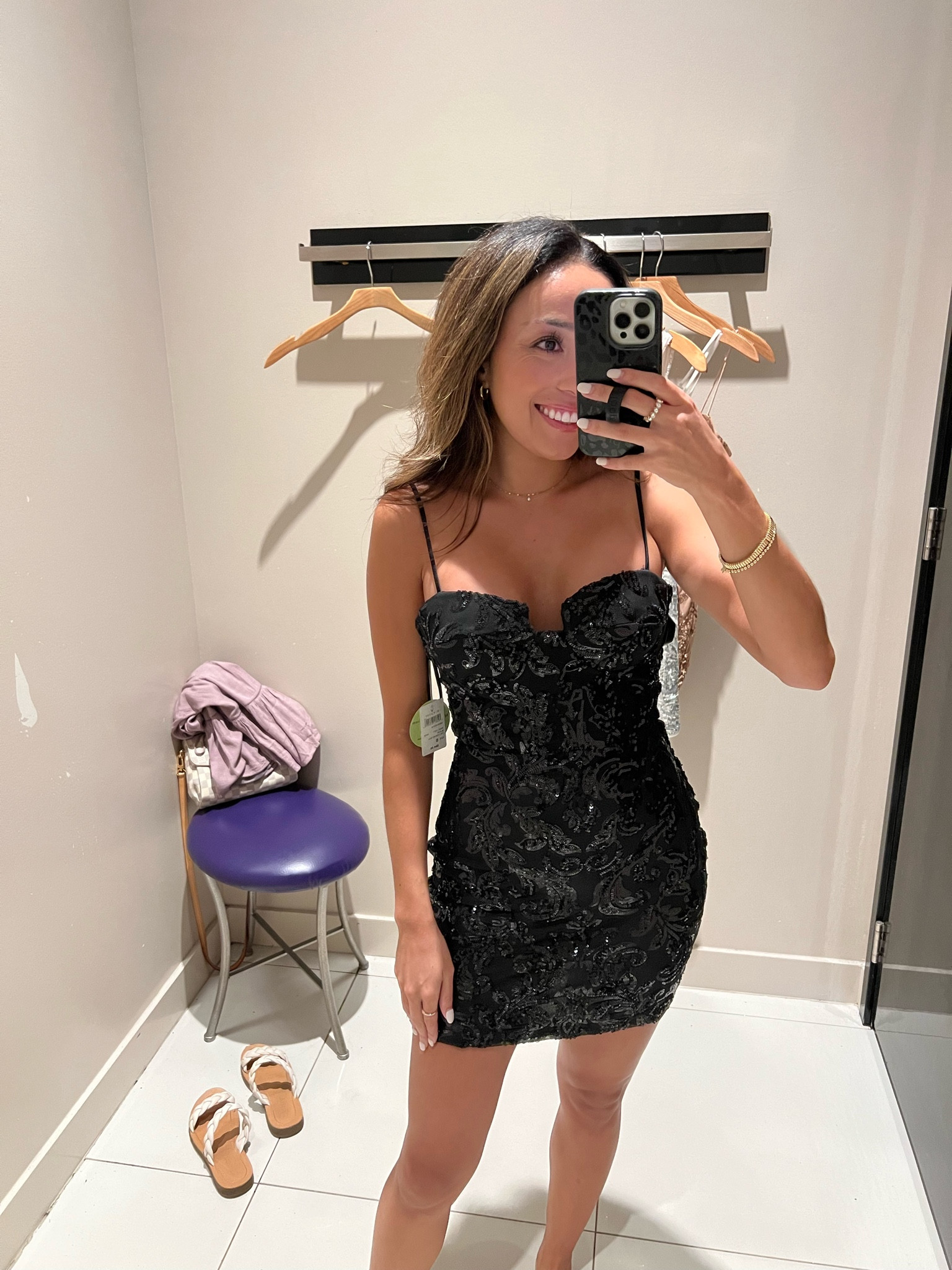 strapless open back dress Jazmine Sequin Bustier Party Dress