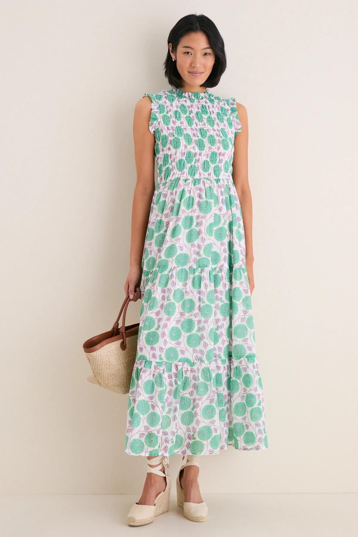Monarch Green Sleeveless Smocked Maxi Dress | Tuckernuck (US)