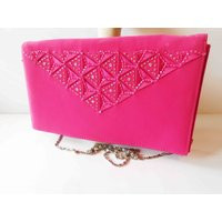Raspberry Beaded Evening Bag, Bright Pink Clutch Handbag, Special Occasion Mother Bride Purse Eb-052 | Etsy (US)