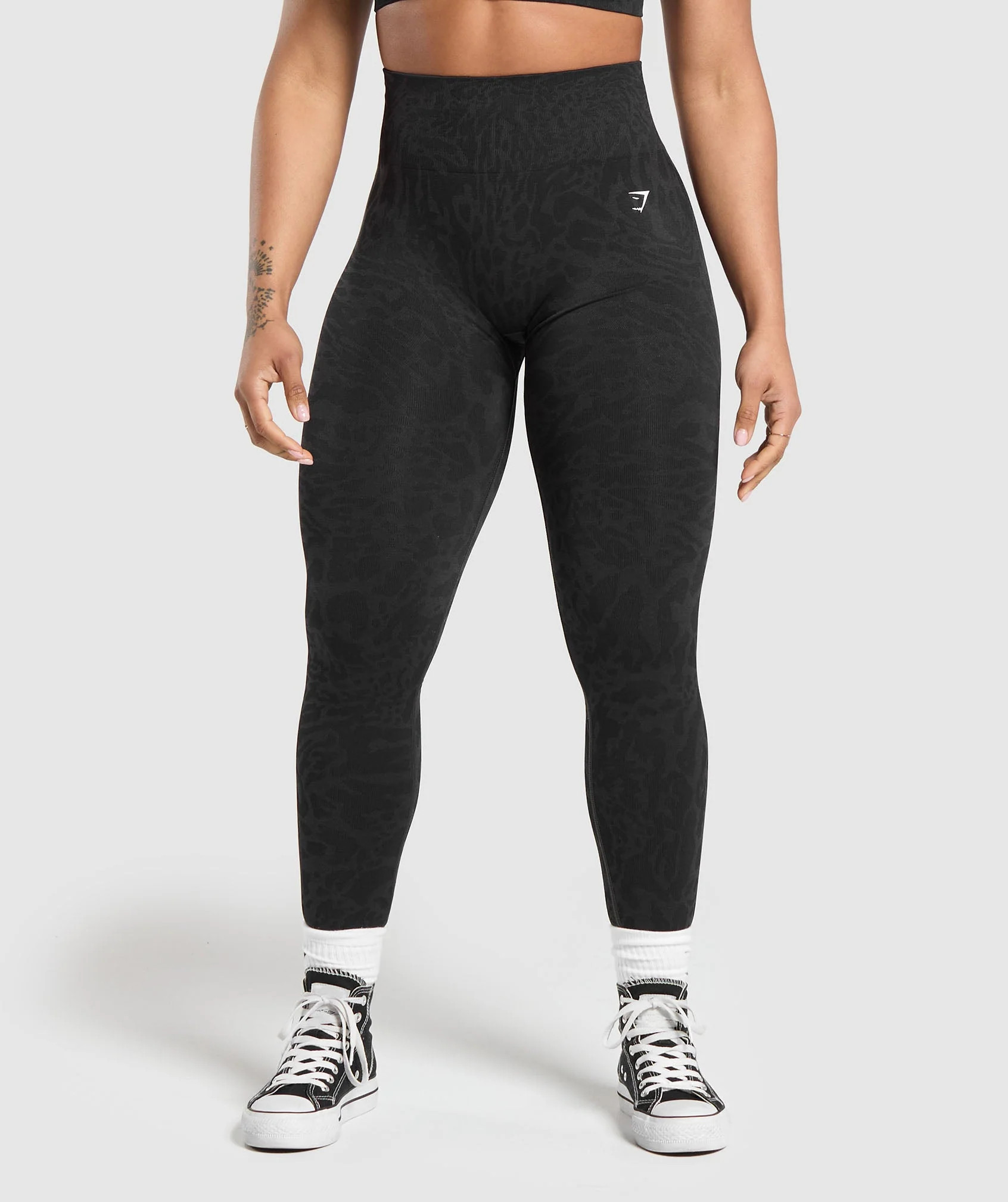Gymshark Adapt Safari Seamless Leggings - Black/Asphalt Grey | Gymshark CA