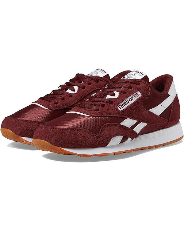 Reebok Men's Classic Nylon Sneaker, Rich Maroon/Rich Maroon/White, 7.5 | Amazon (US)